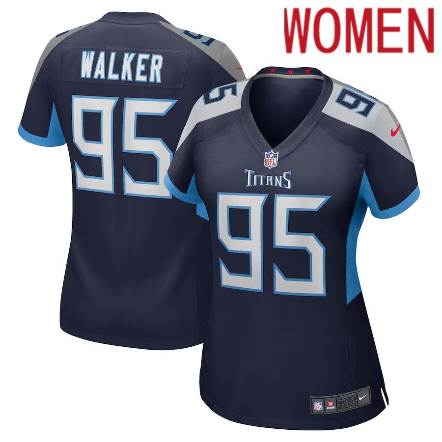 Women Tennessee Titans #95 DeMarcus Walker Nike Navy Game Player NFL Jersey
